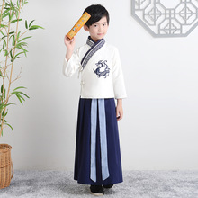 儿童汉服小男孩中国风男童古装书生演出三字经弟子规国学服表演服