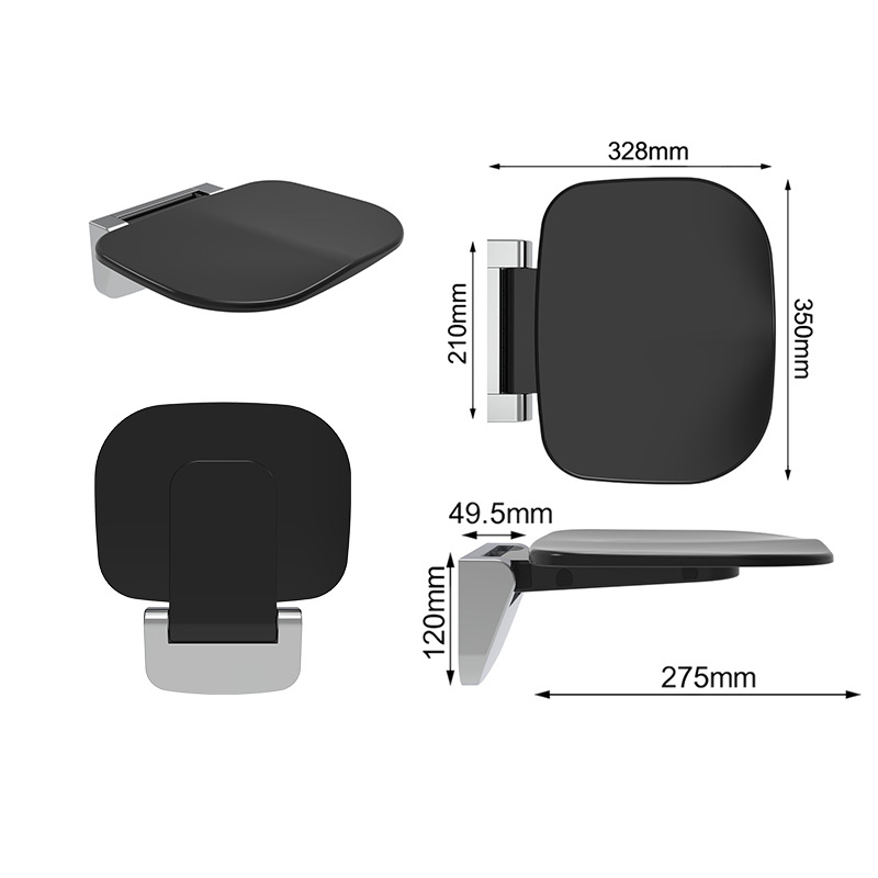 Montado en la pared urea formaldehído baño plegable asiento ducha taburete pasillo baño anciano invisible Silla de baño zapatos de cambio de heces