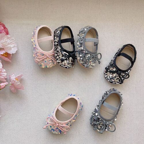 Spring and Autumn New Women and Children's Shoes Baby First Walking Shoes Sparkling Princess Shoes Girls Baby Shoes Korean Version Toddler Single Shoes