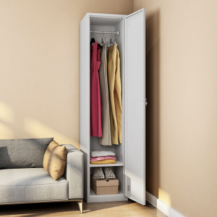 Ft Single-door Balcony Dormitory Anti-sunscreen Wardrobe Iron Cabinet Staff Storage Narrow Gap Small Single-door Bucket