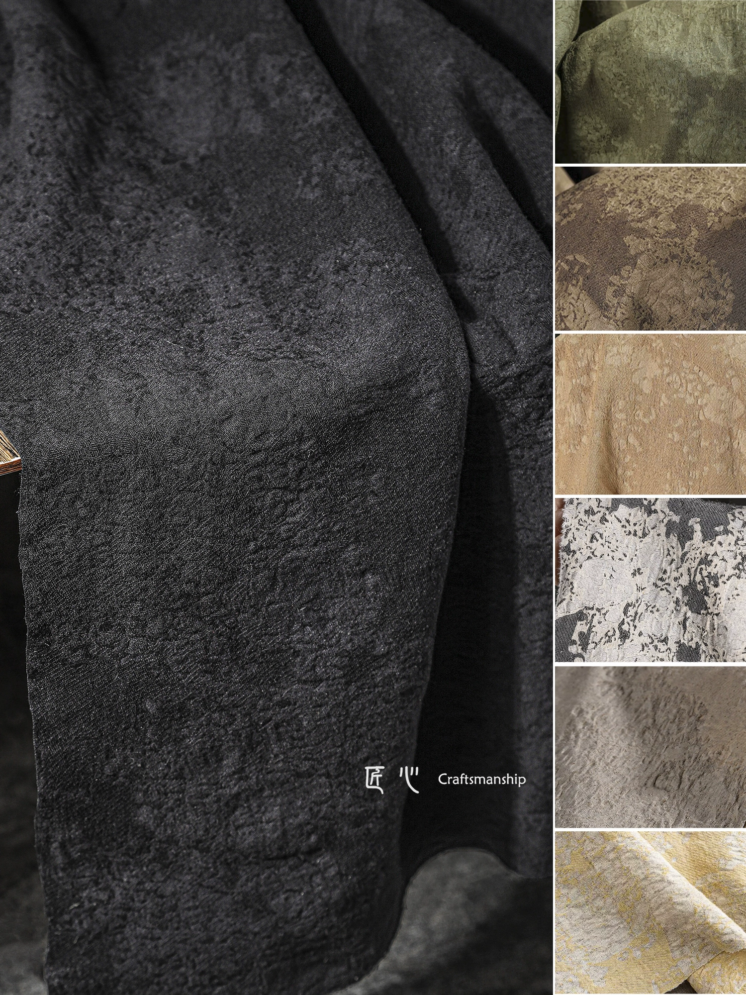 Black trench coat, suit, design cloth, cotton and linen