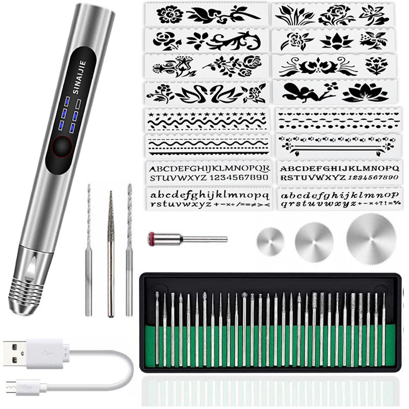 Mini herramienta rotativa inalámbrica 3 control de velocidad de carga USB kit de herramientas rotativas 3690