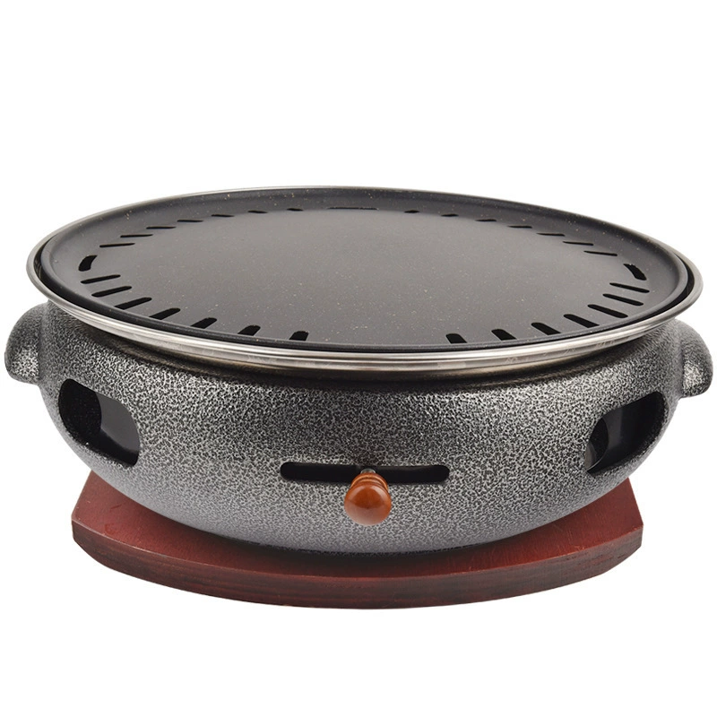 Electric oven commercial cast iron barbecue stove smokeless barbecue stove electric pottery barbecue machine non-stick baking tray smokeless barbecue stove