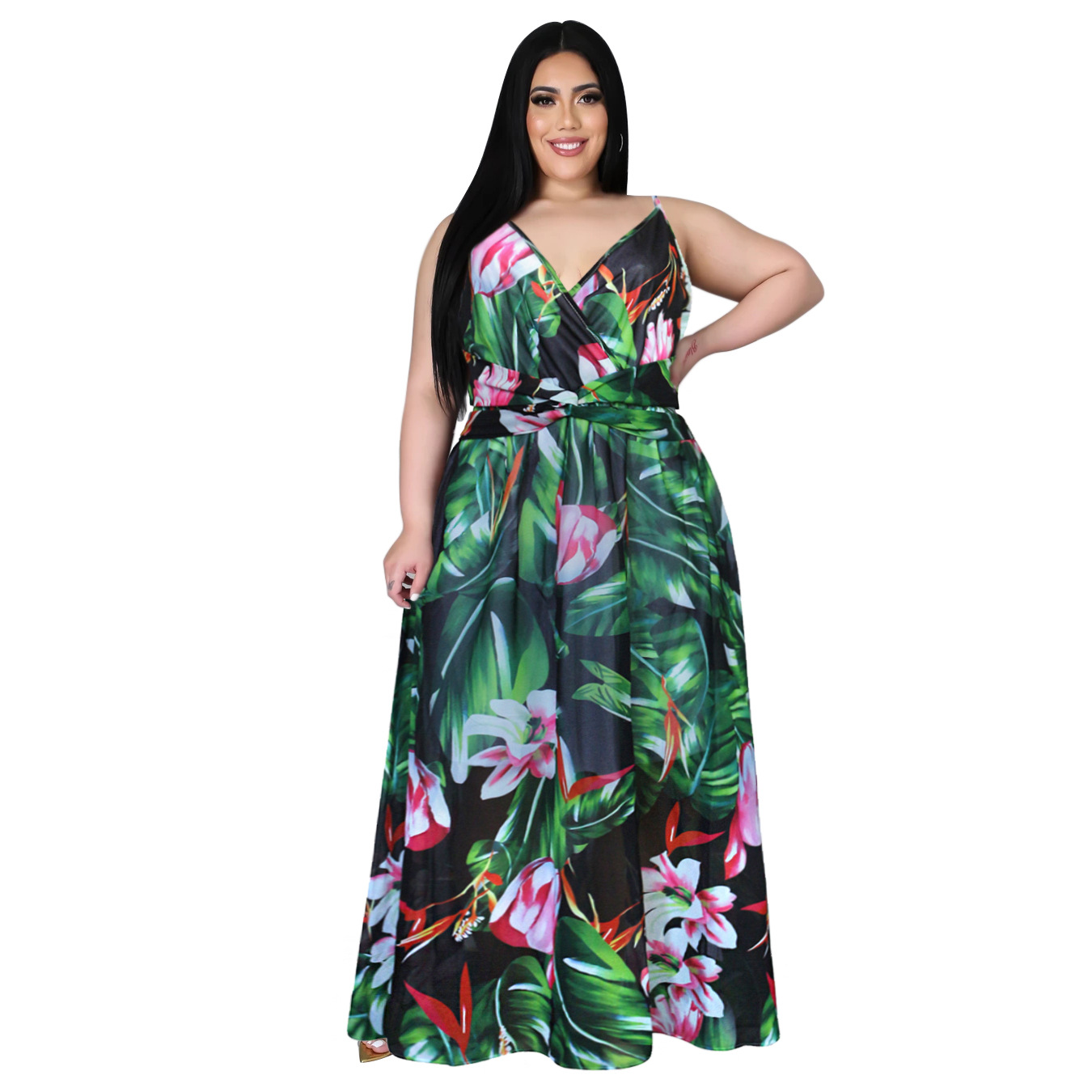 Vestido de gasa bohemio floral con honda para mujer, ropa de nihaostyles al por mayor NSBMF80105