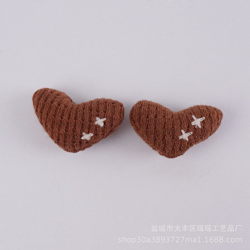 布艺diy手工小饰品美拉德色系小爱心桃心儿童服装发夹辅料饰品|undefined