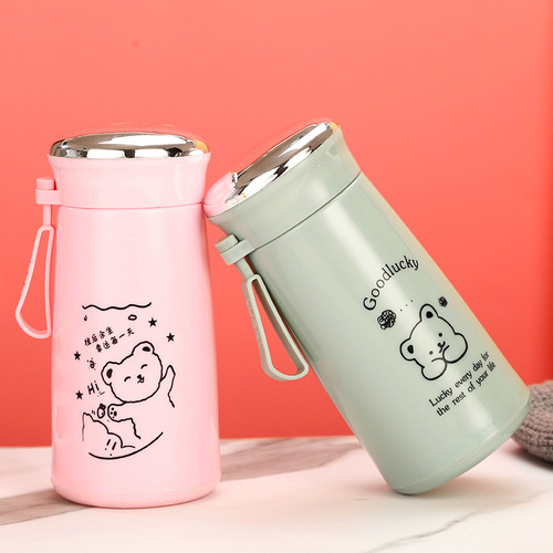 New Fashion Lucky Glass Cup Inner Cup Water Glass for Girls Students Simple Trendy Fresh Advertising Gift Cup