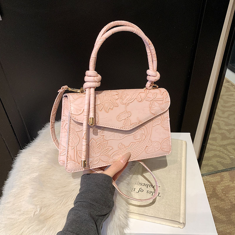 Nuevo estilo de ocio extranjero 2025 primavera de moda simple bolso de hombro flor tridimensional bolso de mochila