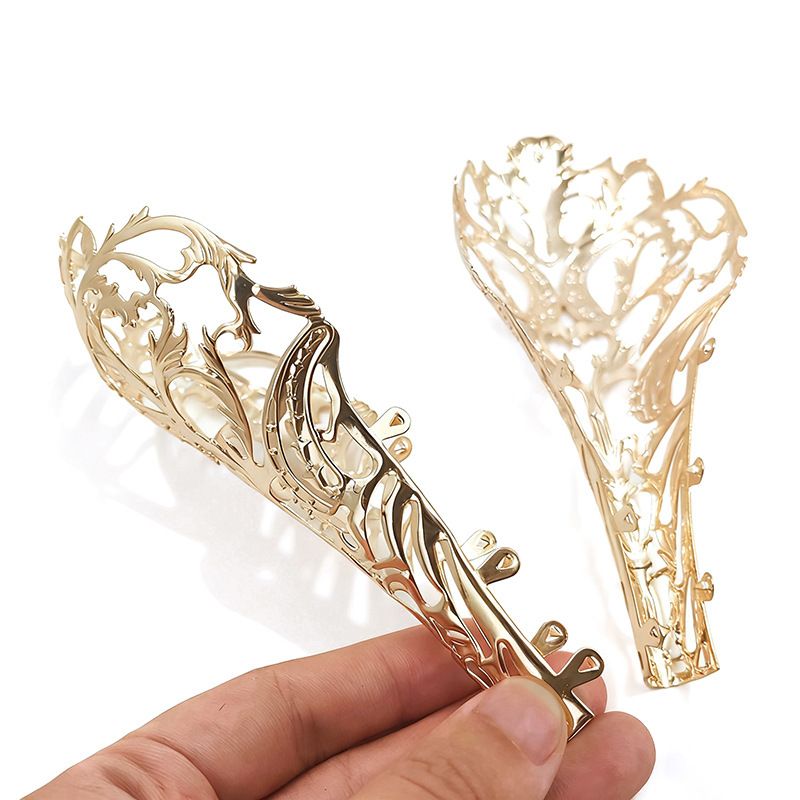 Vintage Intricate Phoenix-Shaped Heel Covers with Hollow Metal Embellishments for Wedding High Heels