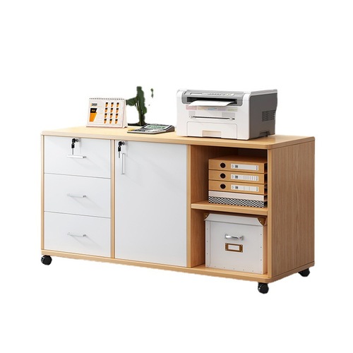 File Cabinet Office Mobile Side Cabinet Wooden Lockable Drawer Cabinet Under Desk Storage Low Cabinet Printer Storage Cabinet