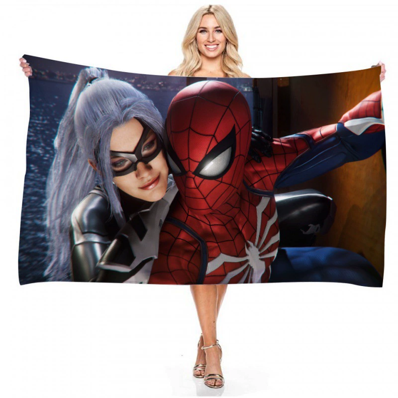 Прямые поставки через границу серия Marvel Spider-Man цифровая печать длинное основание пляжное полотенце полотенце полотенце