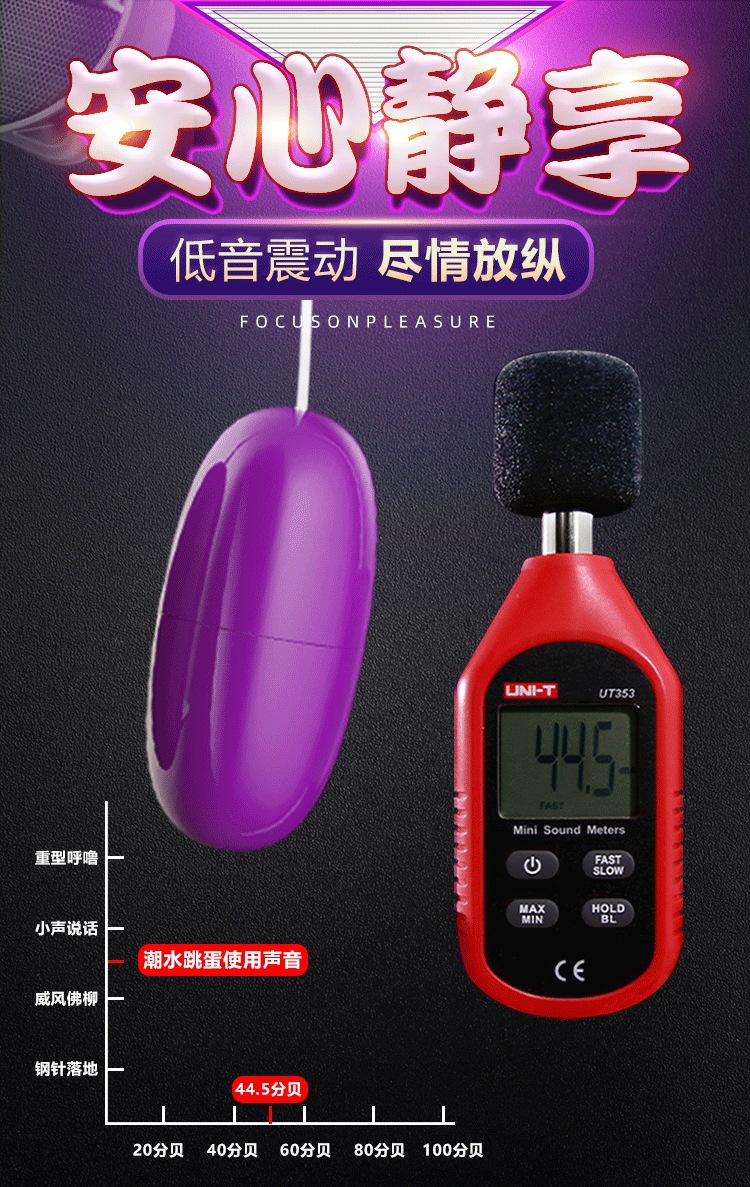 USB Vibrating Egg for Women, Dual Vibrating Model, Purple ABS, 50dB Quiet — detail image 3