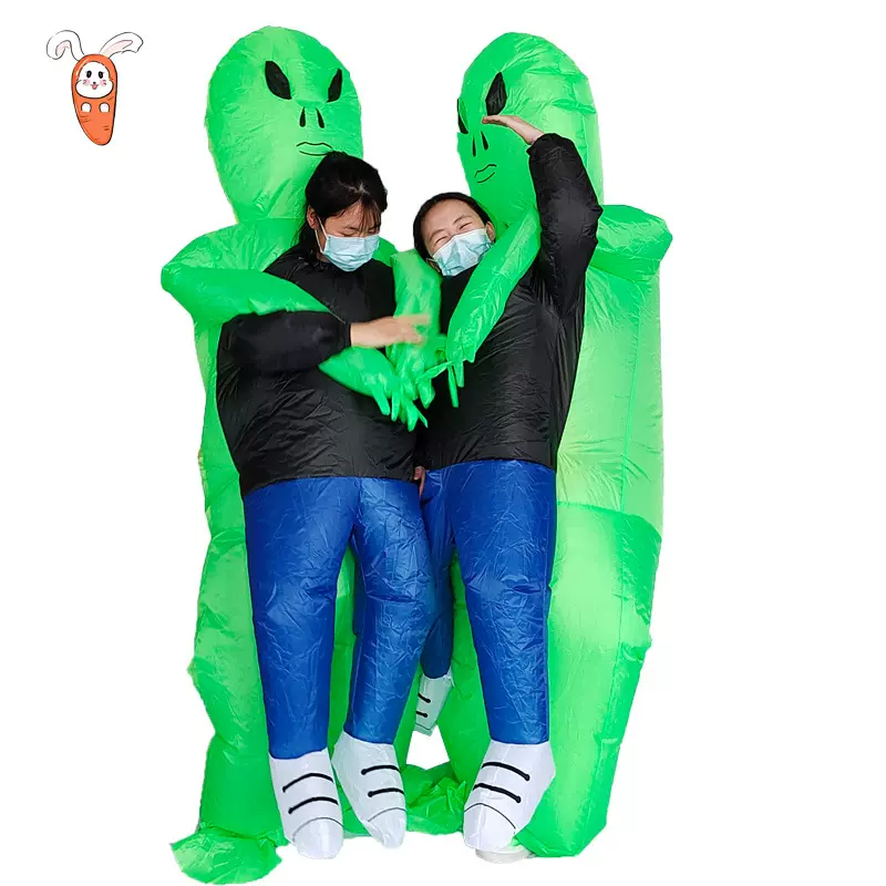 外星鬼抱人充气服亚马逊热卖万圣节搞怪装扮派对ET外星人充气服