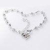 Retro silver ankle bracelet heart-shaped heart shaped, jewelry flower-shaped, flowered