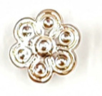 F3240- 0327 로즈 골드 일곱 꽃잎 꽃(다이아몬드 포함) 16mm-플라스틱 일체형 I-버클/피스