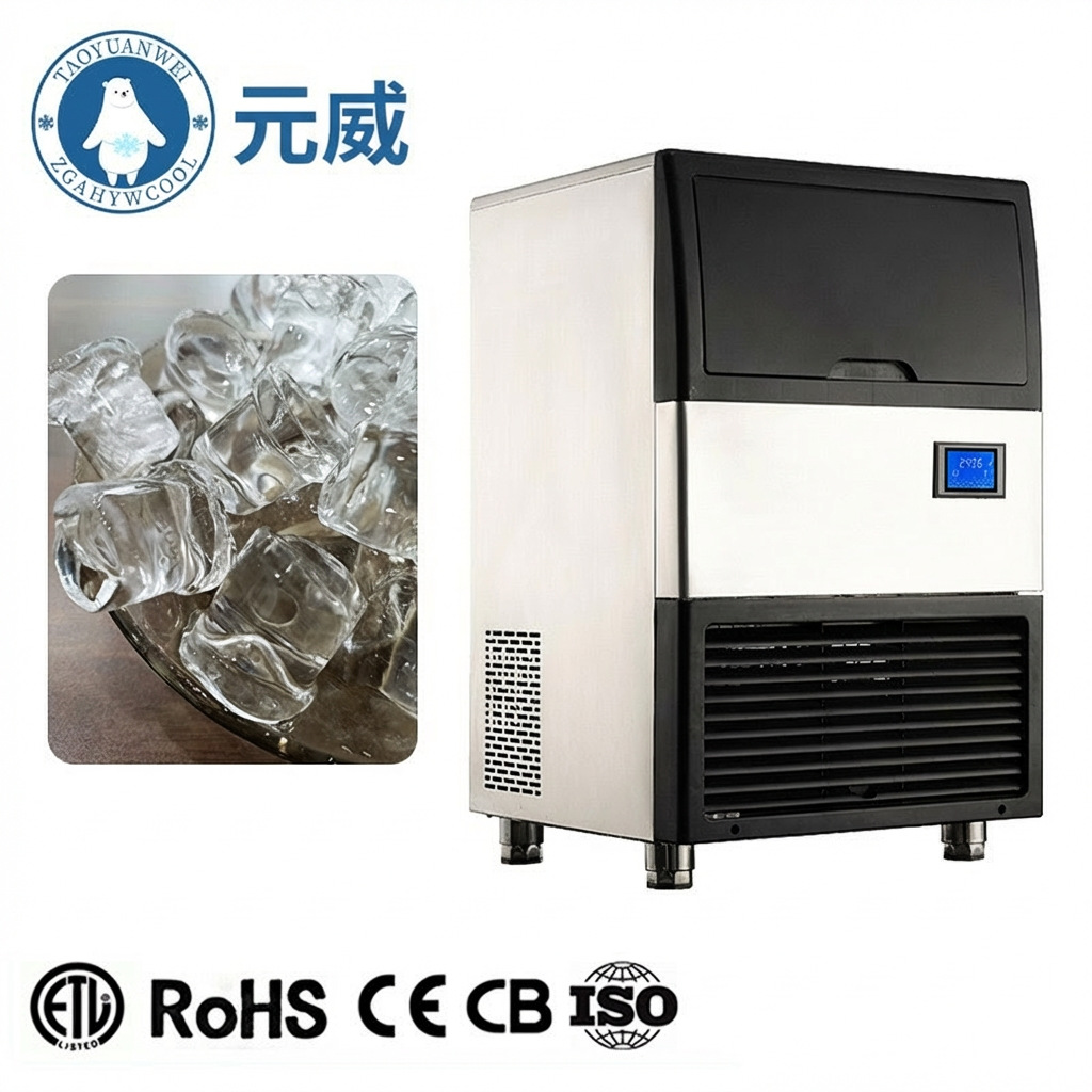 Fábrica directa comercial 50kg mini cilindro máquina de hielo tienda de hotpot hielo seco café tienda de té de leche comercio exterior