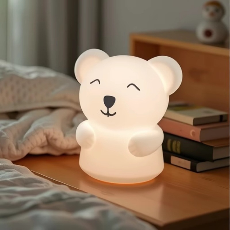 Trabajo y estudio dibujos animados koala regalo luz creativa de silicona mesita con luz para dormir para niñas