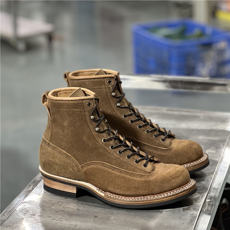 2025新款工装靴男固特异小白复古翻毛皮男士靴子头层牛皮短脸马丁