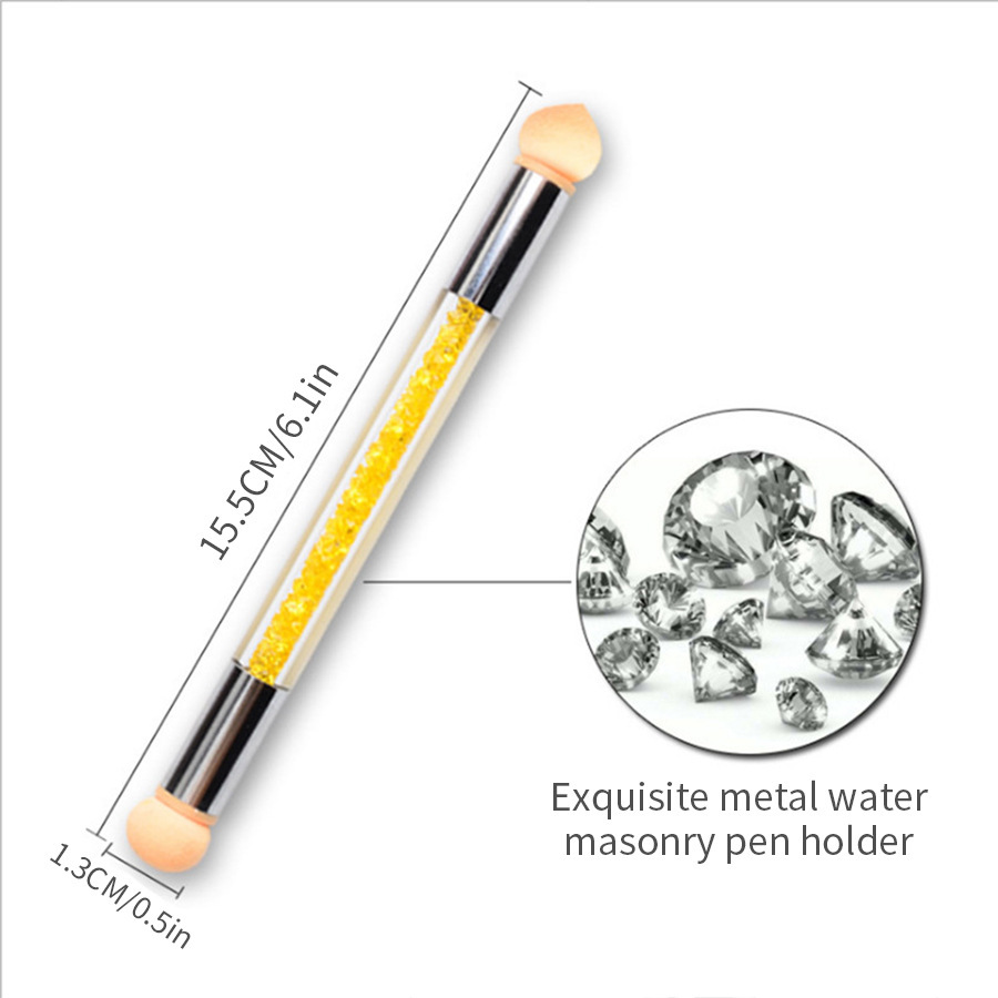 Herramientas de uñas pluma de esponja de uñas de doble cabeza pluma de color de punto pluma de tinta emborronada pluma de Arte de uñas gradiente ventas directas de fábrica