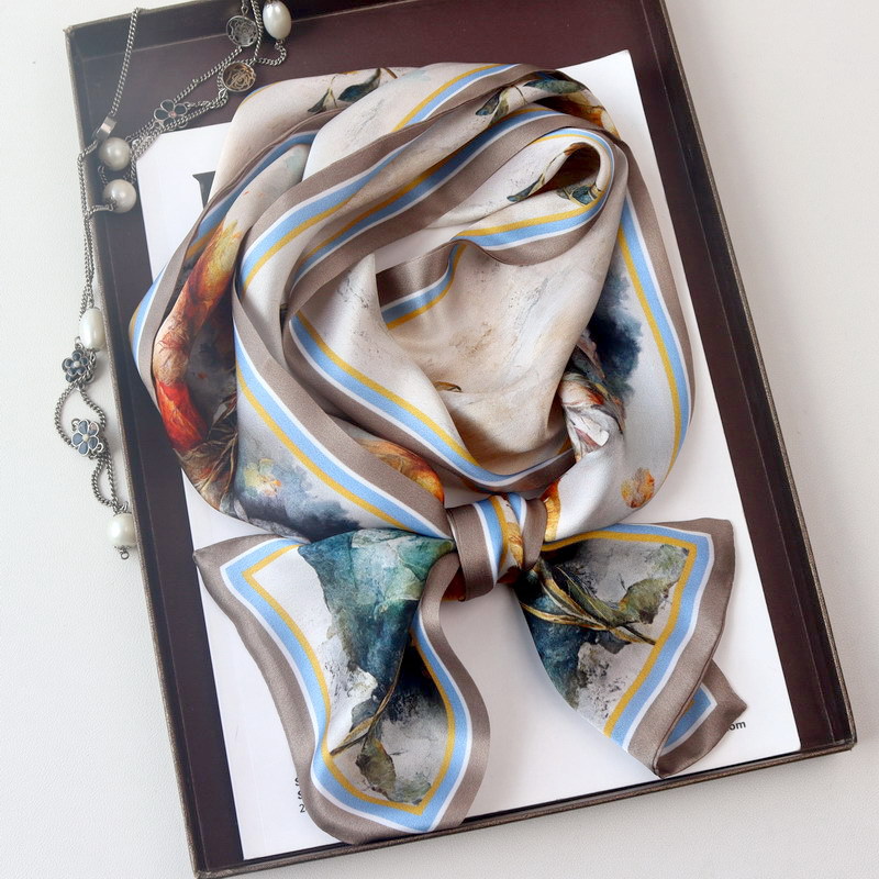 Double-sided silk scarf
