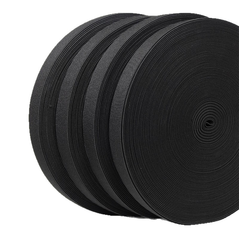 Inventario negro sin lanzadera doble cintura elástica oblíqua protección deportiva de alta elasticidad barra de goma elástica cuerda elástica de poliéster de doble cara cinta elástica