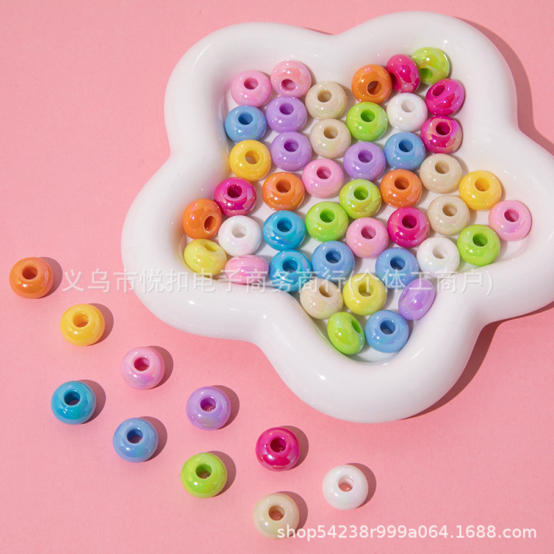 14mm wheel beads flat beads DIY handmade beaded woven material acrylic large hole Macaron jewelry abacus beads 14mm wheel beads flat beads DIY handmade beaded woven material acrylic large hole Macaron jewelry abacus beads