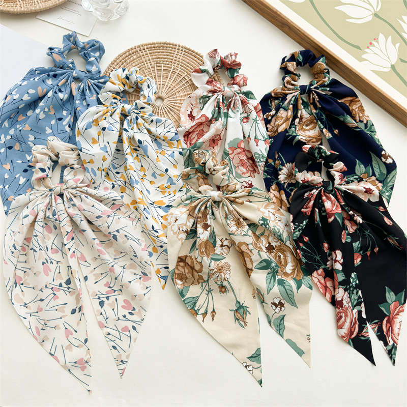 15g Weight Hair Tie Hair Accessories Type 1 Piece Quantity Tea Party, Street Occasion Flower Pattern Women's Gender Elegant Style Women's Elegant Flower Cloth Hair Tie 无