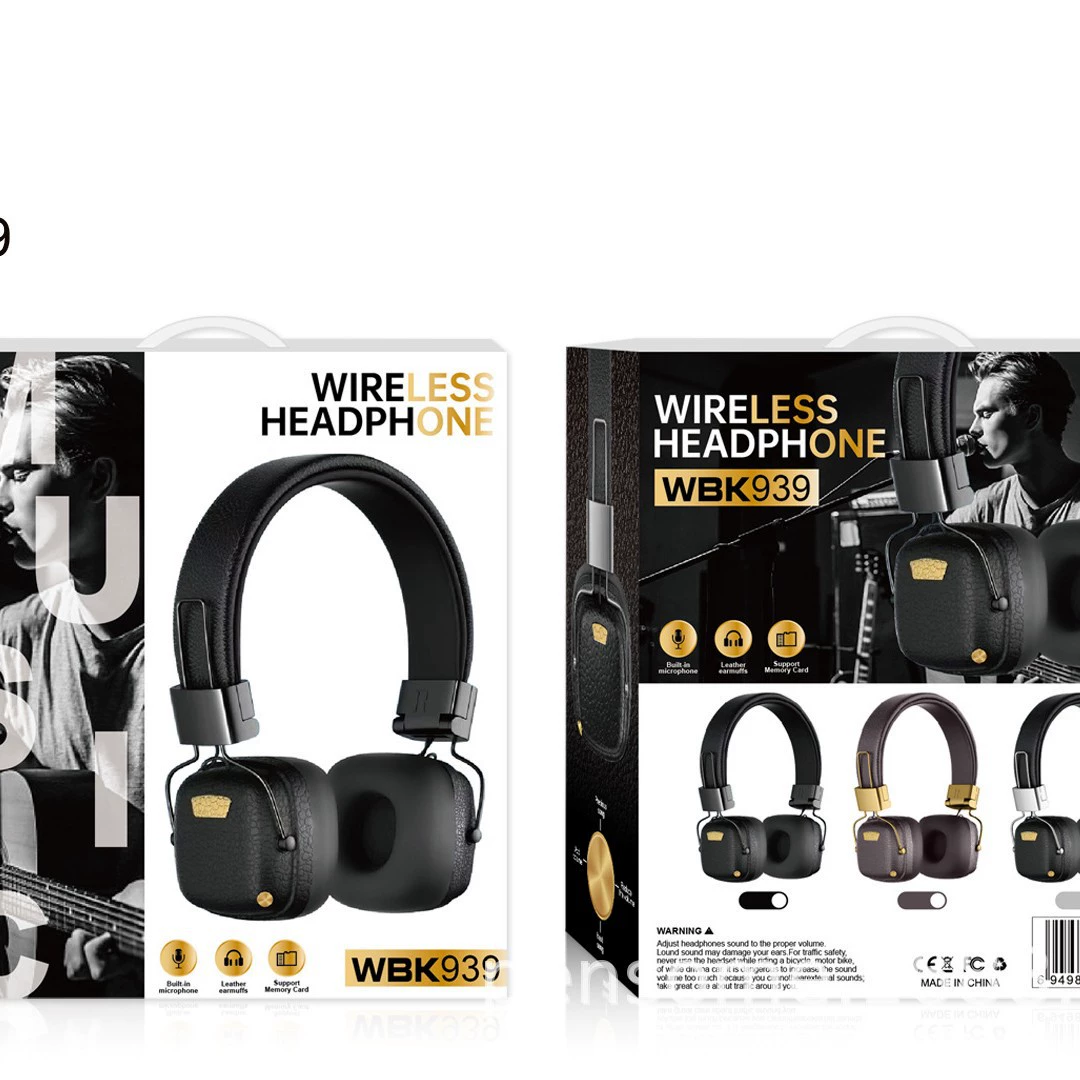 WBK 939 приватная модель беговые наушники новый объемная головная гарнитура Bluetooth с картой, складные, трехмерные, беспроводные спортивные для музыки на телефон