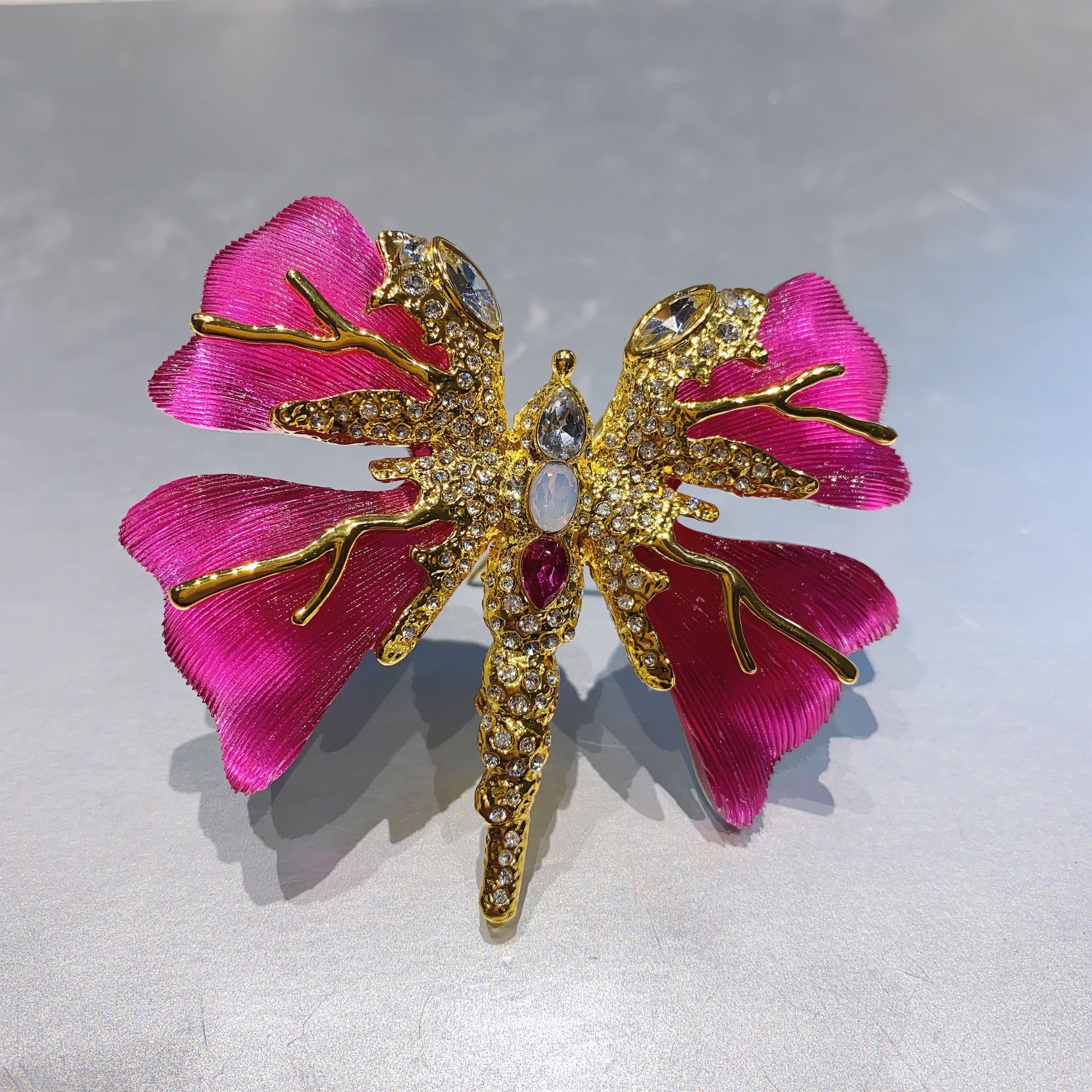 Broche papillon bleu au design original, pendentif de corsage personnalisé à double usage_voghion.com