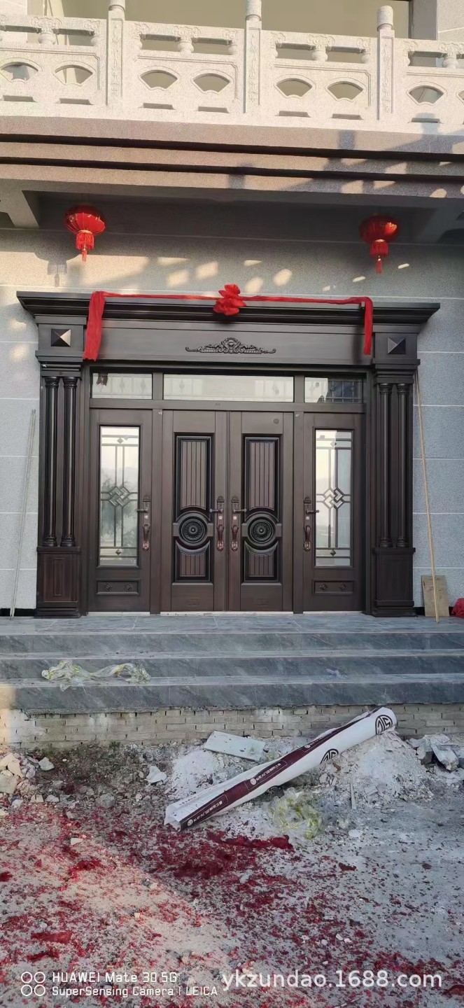 锌合金四开别墅玻璃大门