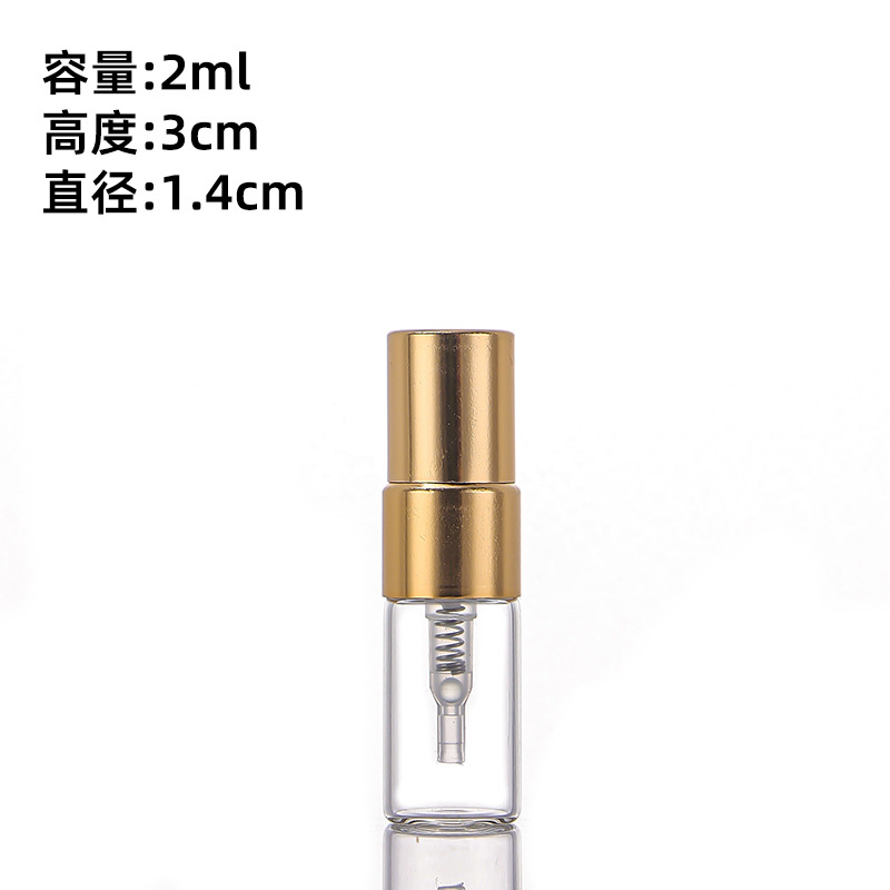 2ml gold anodized aluminum half-hood pump head; transparent; glass