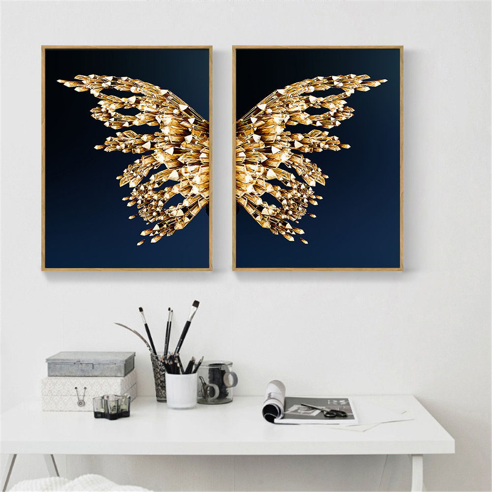 Creative butterfly wings decorative painting simple home hallway living room hanging painting frameless painting core factory direct supply