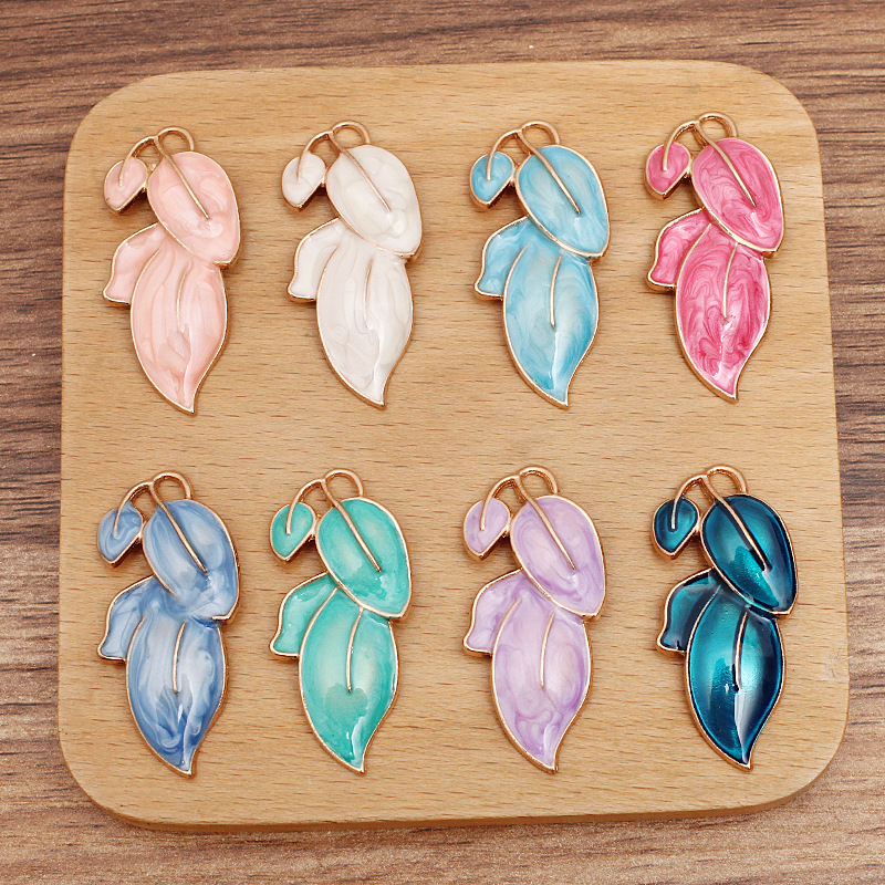 手工DIY合金滴油叶子鞋服包包手工材料(12403)