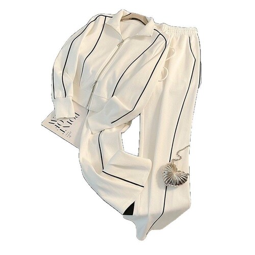 Women's Autumn 2026 New High-end Fashion Sporty Casual Hoodie Set with Wide Leg Pants Two-Piece Trendy Set
