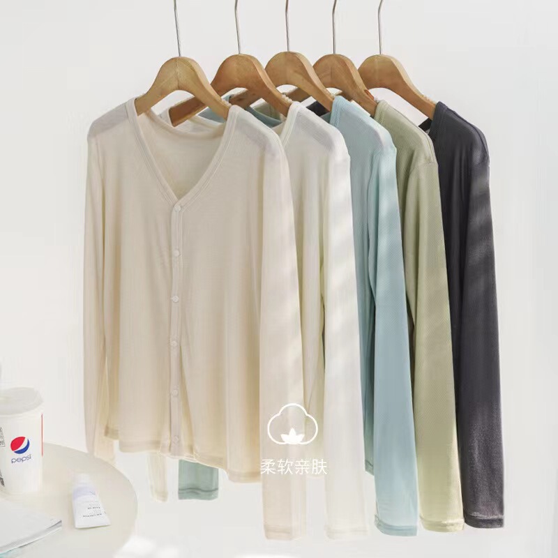 Hot-Selling Lyocell Tencel Cardigan for Women 2026 Spring and Summer Sun Protection Jacket Thin Long-Sleeved Top Upf50+