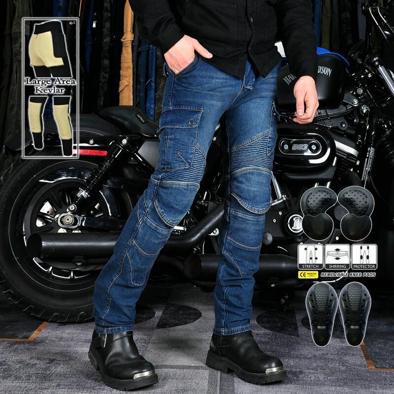 LOONG BIKER Four Seasons motorcycle riding jeans vintage drop-resistant motorcycle pants Kevlar tear-resistant