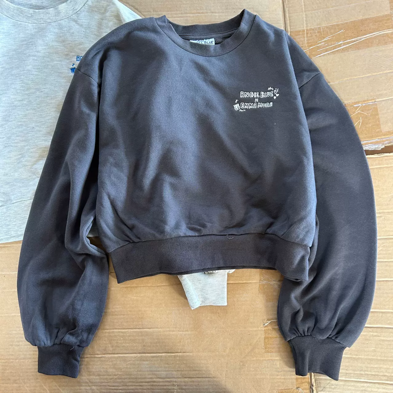 25新春秋款毛圈卫衣 日单长袖刺绣卡通套头上衣少女大人