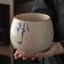 高端茶洗茶渣缸陶瓷建水小大号水盂废水桶烟灰缸茶具配件茶水缸