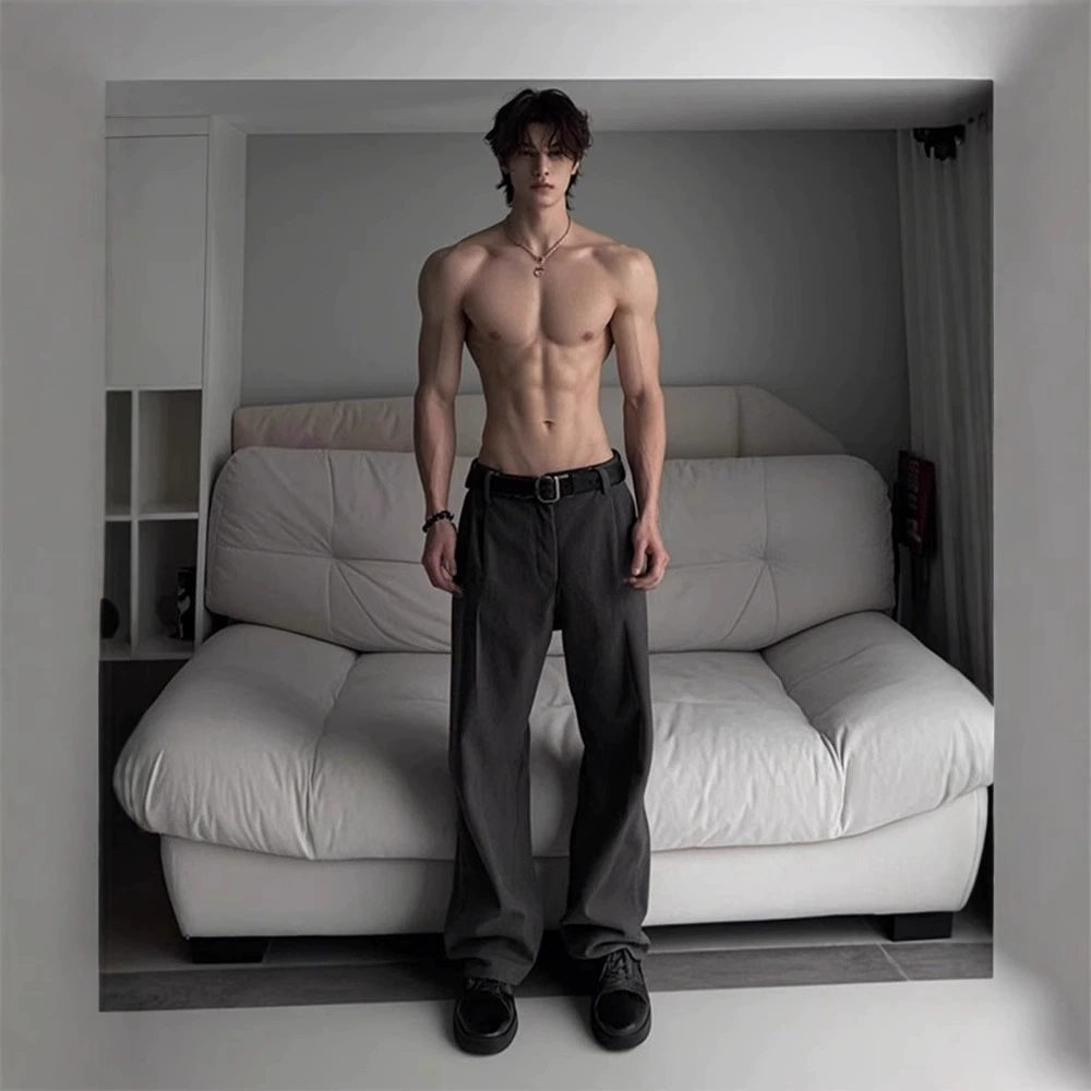 Темно-серые мужские классические брюки Cleanfit с драпировкой, высококачественные, слегка расклешенные, свободные повседневные брюки прямого кроя.