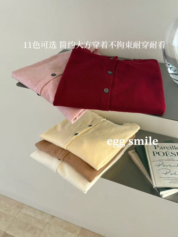 egg smile11色暖芯针织开衫女宽松薄外搭打底针织显瘦毛衣外套女|undefined