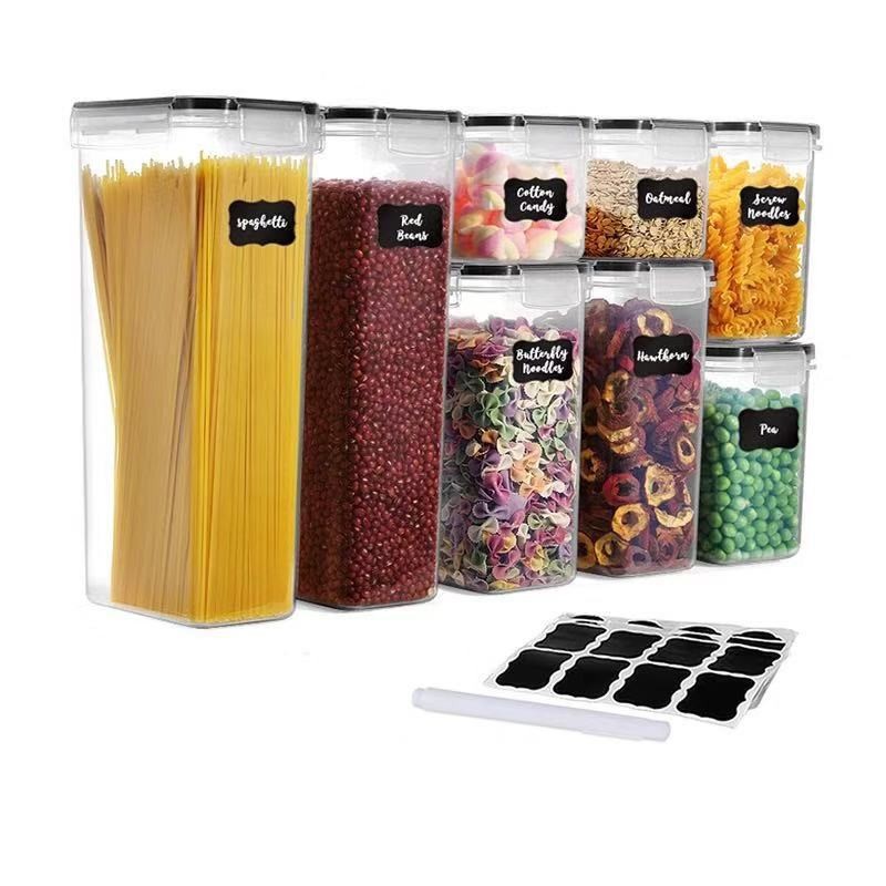 Transfronterizo en stock PP crisper sellado tarro refrigerador Cocina Comida tarro granos almacenamiento tarro snack almacenamiento