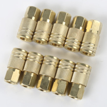 美式欧式快速接头出口跨境专供10个装美规快插公插芯1/4NPT螺纹头