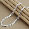 16-24-inch Foreign Trade Hot Sale 5mm Side Necklace Plating 925 Silver Men and Women Weares Factory Spot Directly