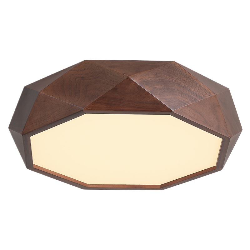 América del Norte negro nuez lámpara de dormitorio nuevo estilo chino minimalista protección de ojos sala de estar estudio minimalista madera sólida lámpara de techo