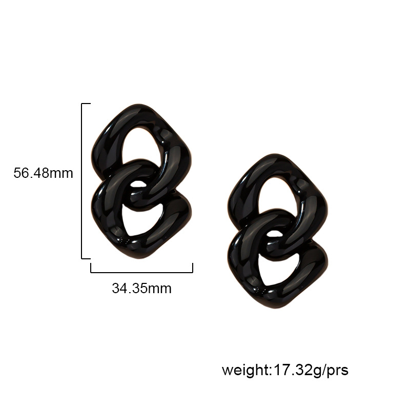 Simple Retro Hollow Thick Chain Solid Color Arcylic Earrings Wholesale Nihaojewelry display picture 1