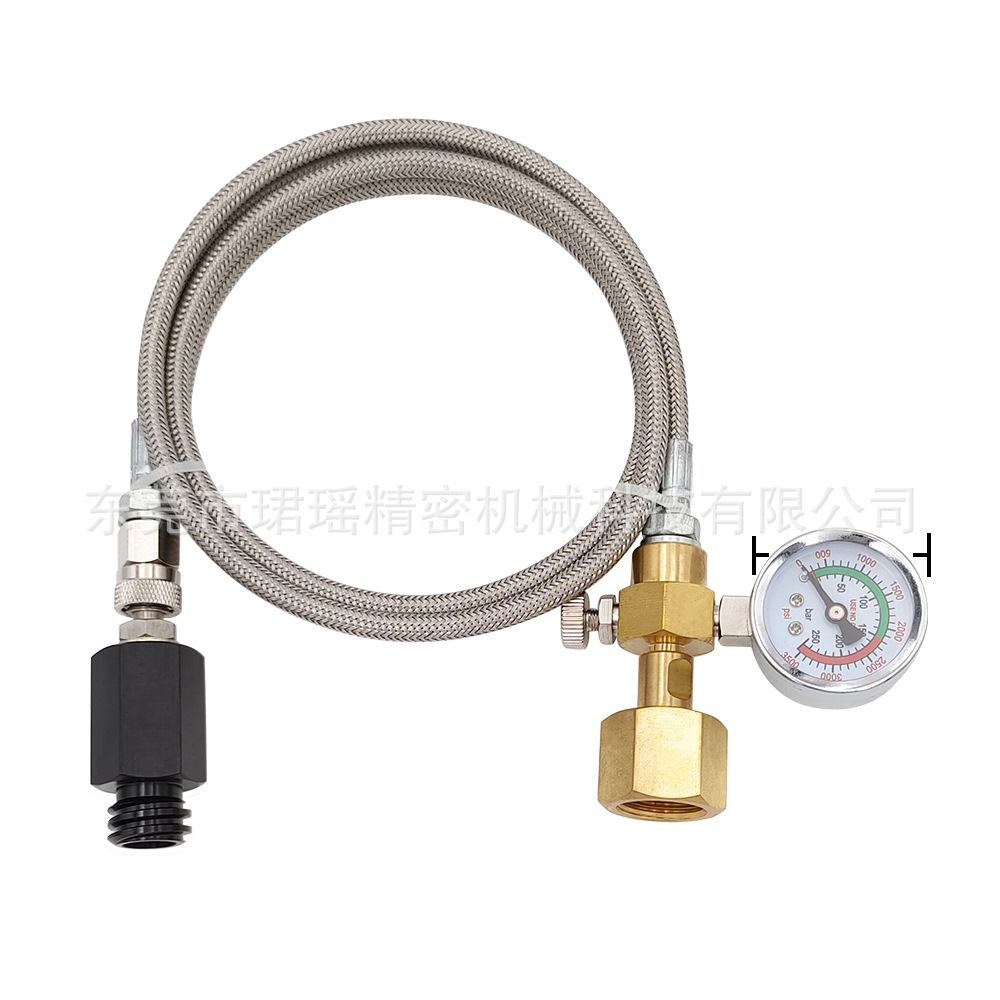 跨境不锈钢外编管苏打气泡水机接过气管接G5/8螺纹大瓶带压力表