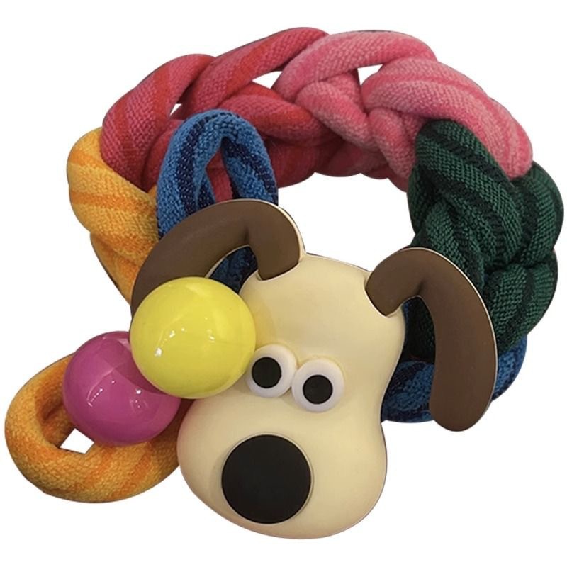 Diadema de perro lindo para niños 2023 Nueva banda de pelo tejida para niña tocado cuerda de pelo de cola de caballo duradera grande para niña