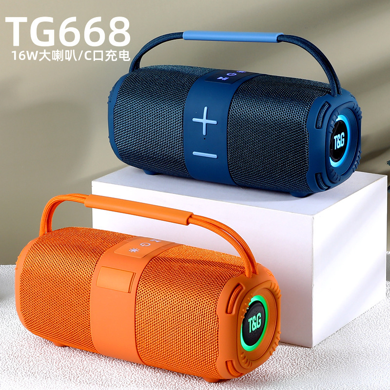TG668 large volume Bluetooth speaker portable portable small audio tws fabric LED light wireless Bluetooth audio