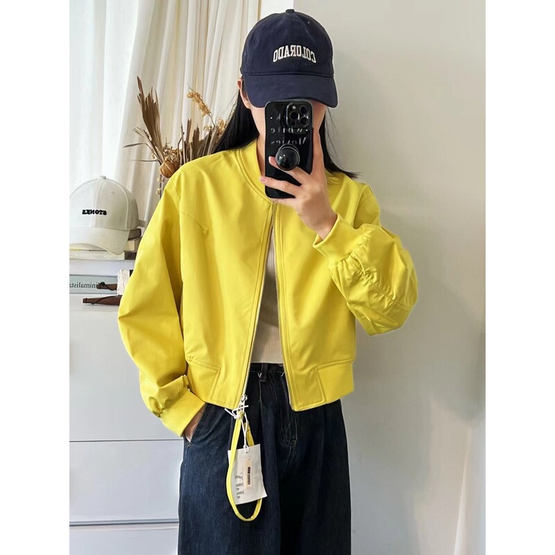 Casual Stand Collar Baseball Suit Coat Women's European Station 2025 Spring New Korean Fashion Slim Jacket Top Casual Stand Collar Baseball Suit Coat Women's European Station 2025 Spring New Korean Fashion Slim Jacket Top