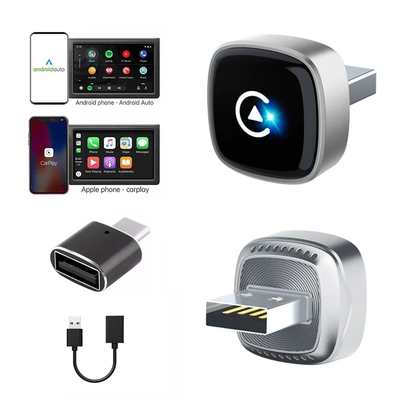 Amazon's Best-Selling Wired-To-Wireless Simsiz CarPlay və Android Auto - k16b-metal-gray-adapter-extension-cord-overseas-version