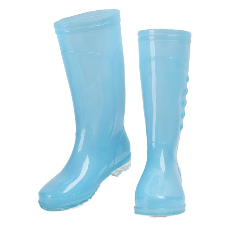 Botas de lluvia altas para mujer de moda cubierta de algodón con forro polar antideslizante resistente al desgaste ZAPATOS DE AGUA DE PVC impermeables Botas de lluvia transparentes para adultos al por mayor